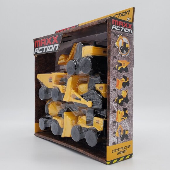 Maxx Action Kids Micro Mini Construction Trucks Vehicles Set of 5 Toy NEW SEALED - Picture 3 of 6
